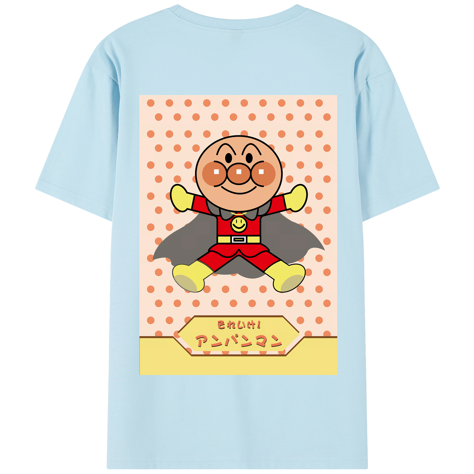 （画像用） アンパンマン Anpanman 綿100％半袖Tシャツ（背面プリント）